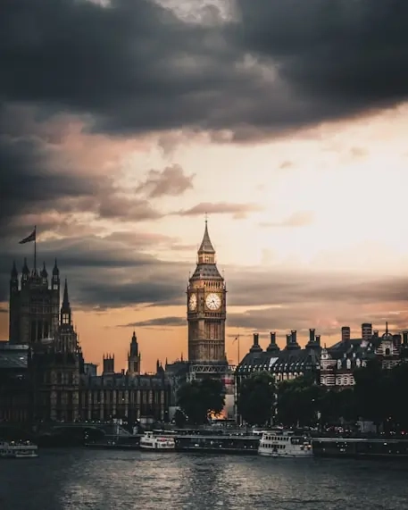 London skyline with Big Ben and the London Eye