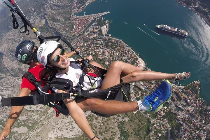 Kotor: Tandem Paragliding Flight Above the Bay of Kotor