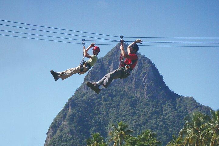 Soufriere Catamaran Excursion with Zip Lining from Castries