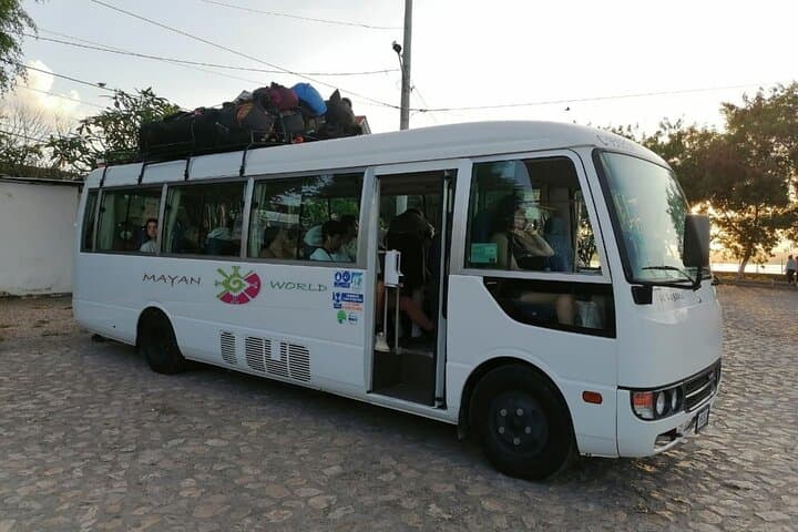 Bus transfer from Flores, Guatemala to Belize City