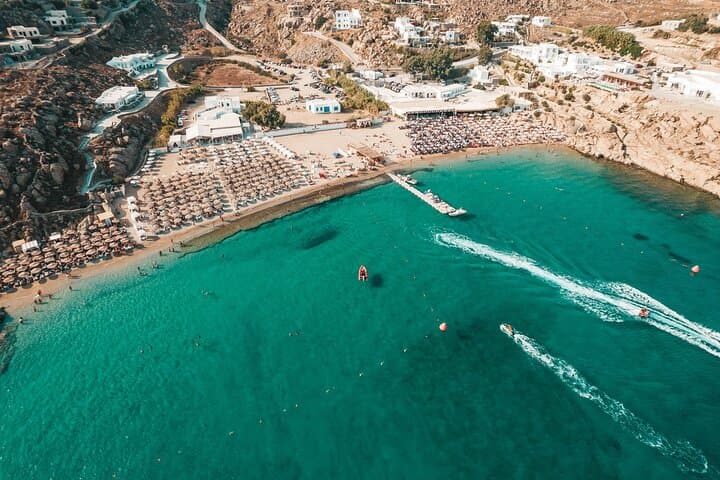 Super Paradise Beach Mykonos Seaside Sunbed (3rd & 4th row)