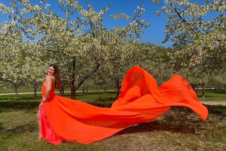 Flying Dress Photo Shoot in Traverse City