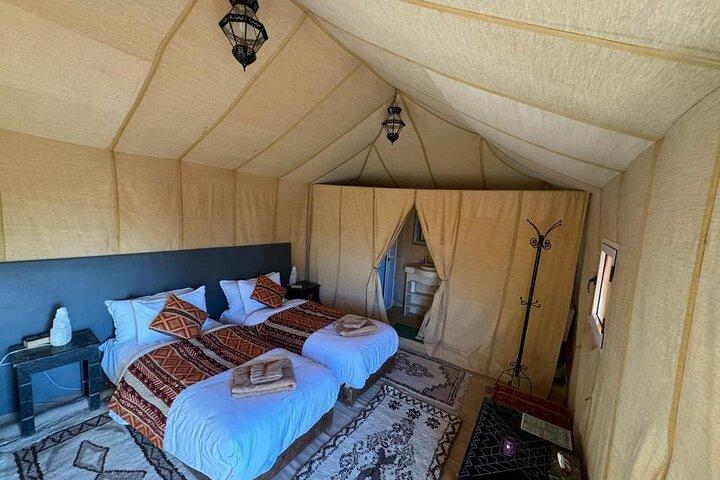 Luxury Camp in Merzouga Desert with Camel Trekking, Vehicule 4WD