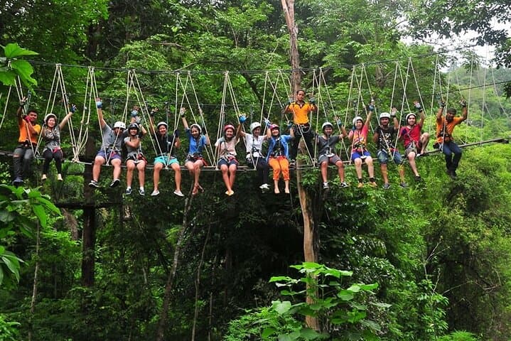 Fun Tree Top Zipline Adventure and Challenge in Kanchanaburi