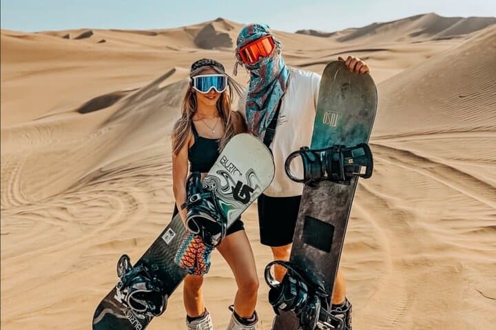 The real Sandboard,Sandski Experience, sunset,buggy and bonfire