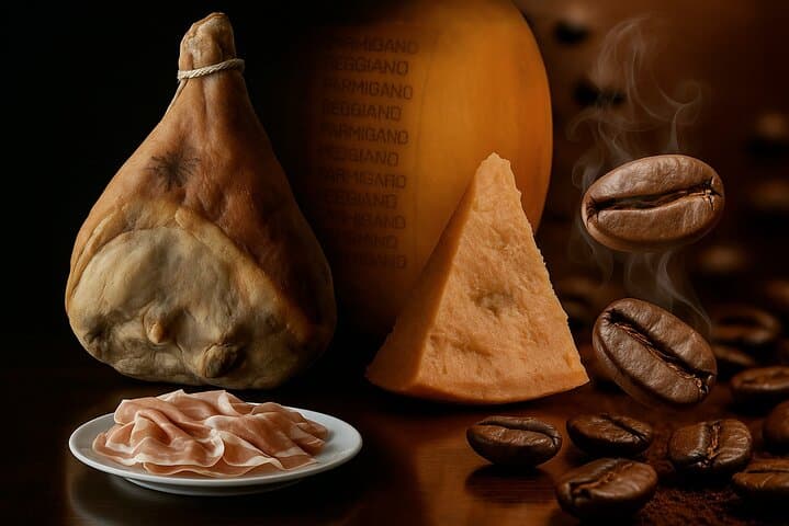 Parma: Parmigiano Reggiano, Parma Ham, artisan coffe roastery