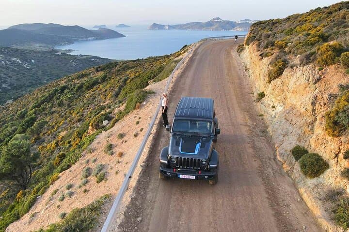 West Milos Jeep Adventure Hidden Beaches and Sunset Picnic