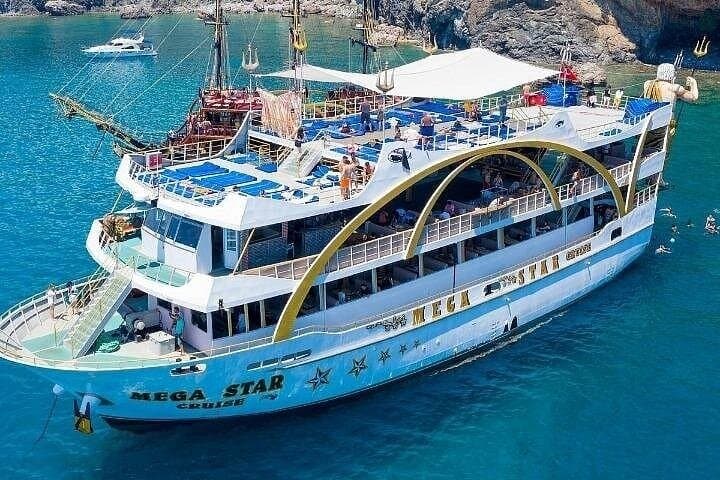 From Antalya to Kemer Mega Star Boat Trip Lunch & Hotel pick up