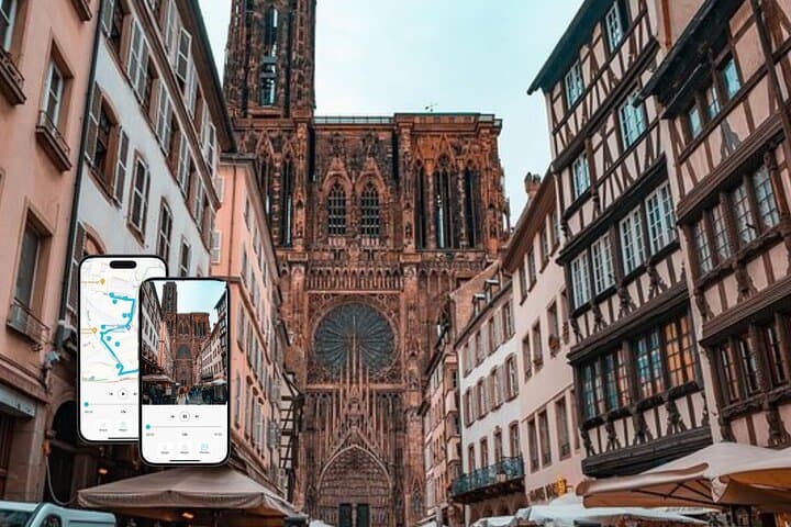 Strasbourg Cathedral audio guide with mobile phone
