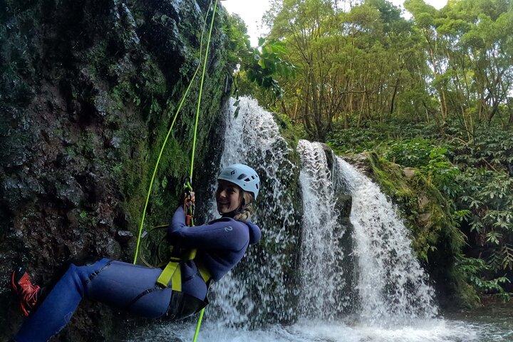 Waterpark Canyoning at Ribeira dos Caldeirões, Sao Miguel Azores