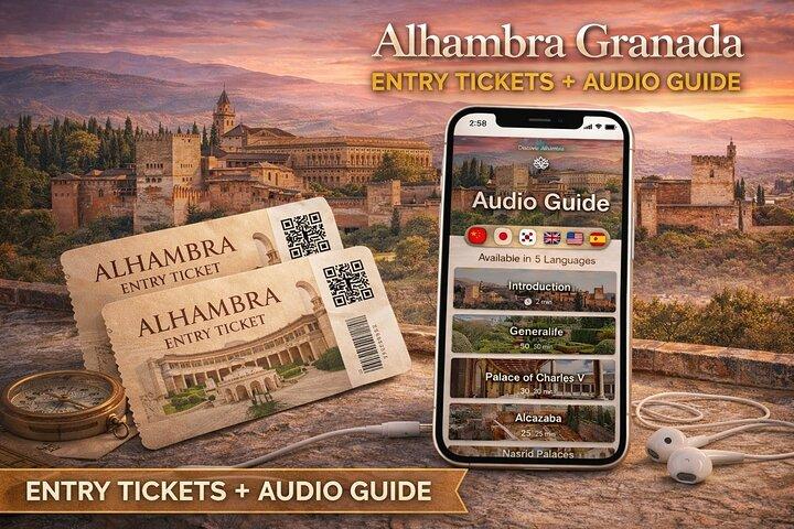 Alhambra and Nasrid Palaces Entry Ticket with Digital Audio Guide