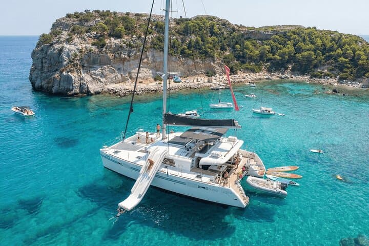 Rhodes: Luxury Catamaran Cruise to Anthony Quinn