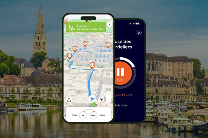 Auxerre Audio guided walking tour 1h15 and 21 audio comments