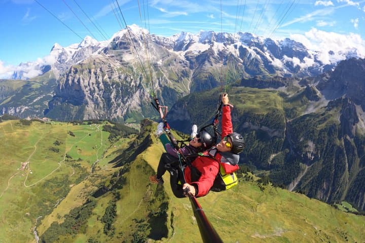 Mürren Lauterbrunnen: Paragliding Panorama Tandem Flights