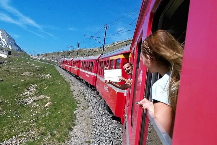 Bernina Red Train, Swiss Alps & St Moritz From Milan