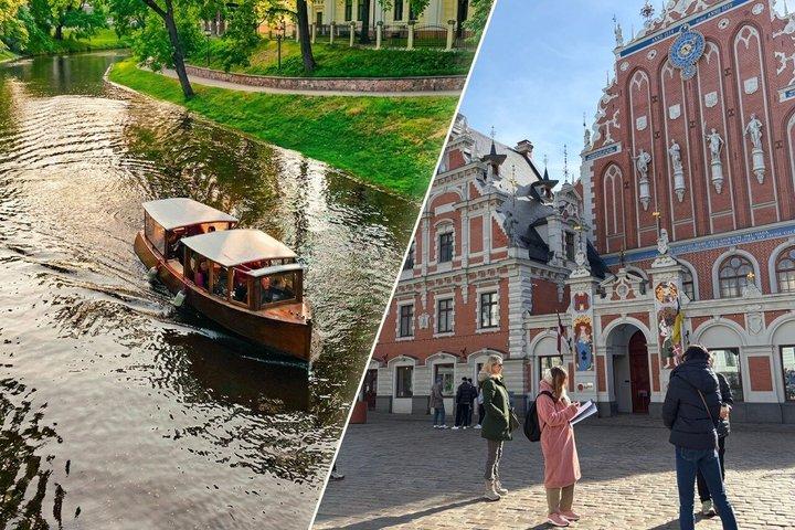 Riga Package: Canal Boat Tour + Drink & Old Town Audio Guide