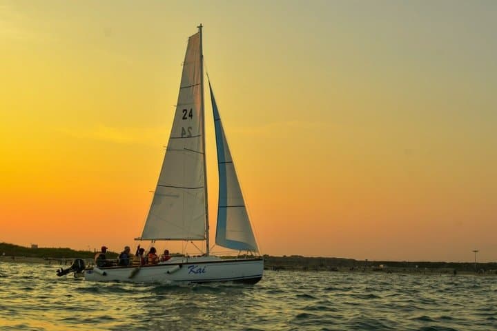 Private Yacht Sails along the Coastline of Pondicherry