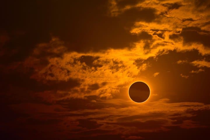 Solar eclipse Luarca Cudillero and forest Garden Fonte Baxa
