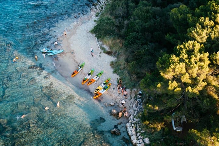 Rovinj kayak tour with drinks and snorkeling