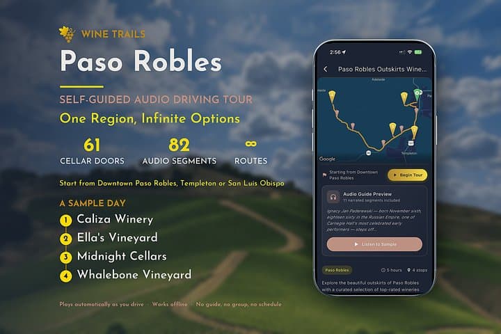 Paso Robles Wine Tour: Self-Guided GPS Audio Driving Guide