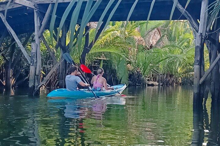 Guided Kayak trip around Green Cathedral outside Kampot, Sunset