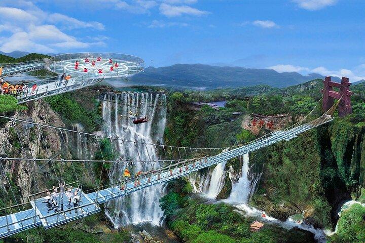 Gulong Gorge Skywalk Glass Bridge and Waterfall View Tour